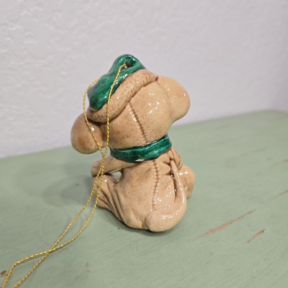 Ceramic Teddy Bear Christmas Holiday Vintage Ornament Figurine - Picture 2 of 3